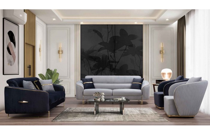 Lotus Gold Metal Ayaklı Yataklı Koltuk Takımı