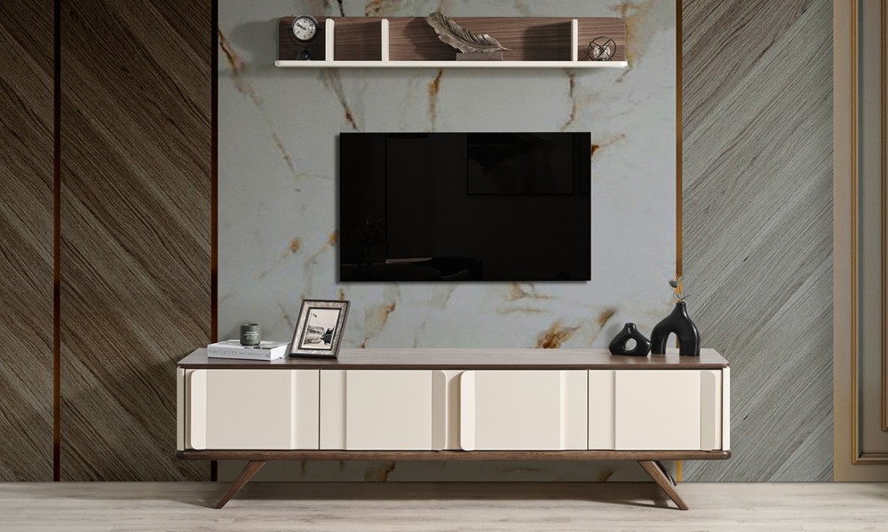 Oslo Ahşap Ayaklı Modern Tv Ünitesi Oslo Ahşap Ayaklı Modern Tv Ünitesi