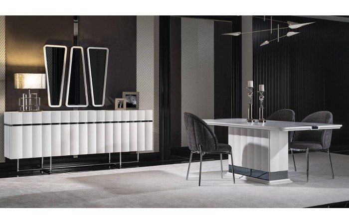 Aqua Metal Ayaklı Yemek Odası Takımı