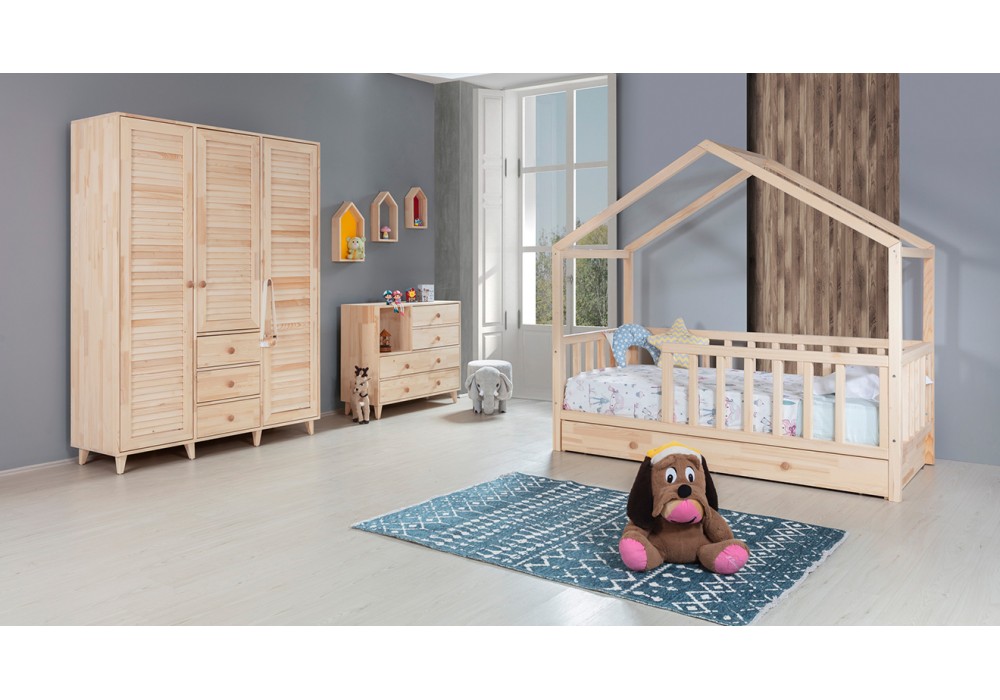 Pine 3 Kapaklı Bebek Odası Takımı