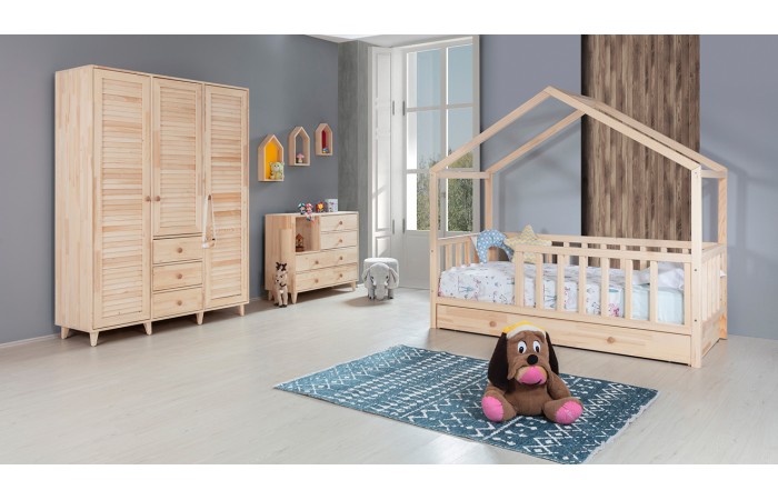 Pine 3 Kapaklı Bebek Odası Takımı