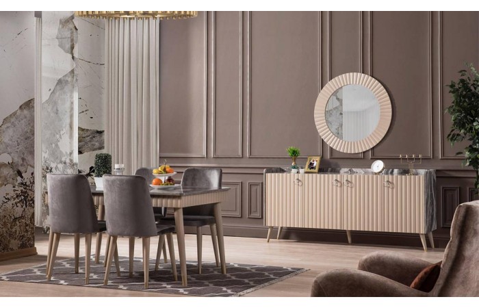 Almanya Gri Capicino Yemek Odası Takımı