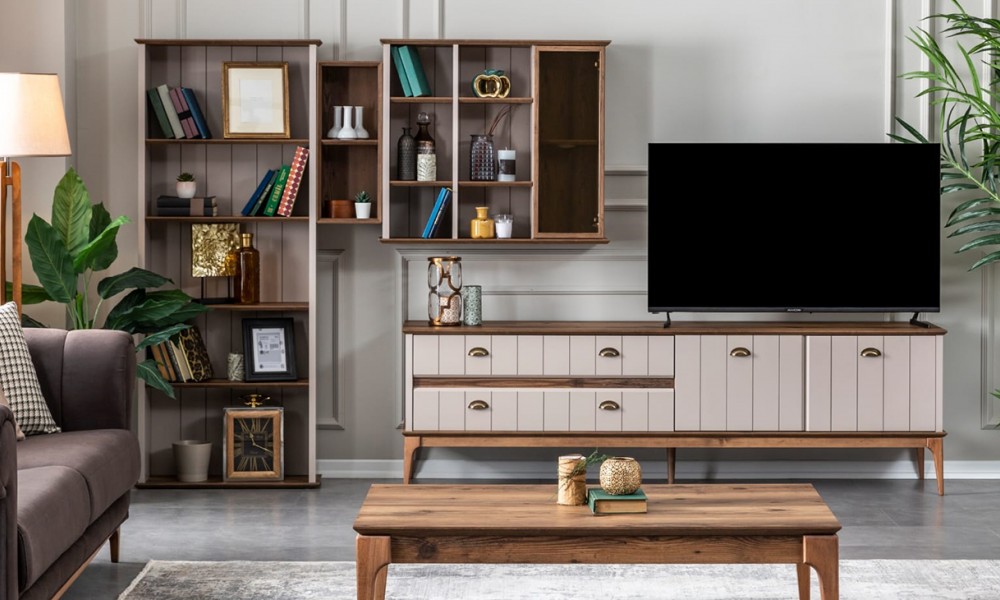 Gusto Ceviz Ahşap Ayaklı Tv Ünitesi Gusto Ceviz Ahşap Ayaklı Tv Ünitesi