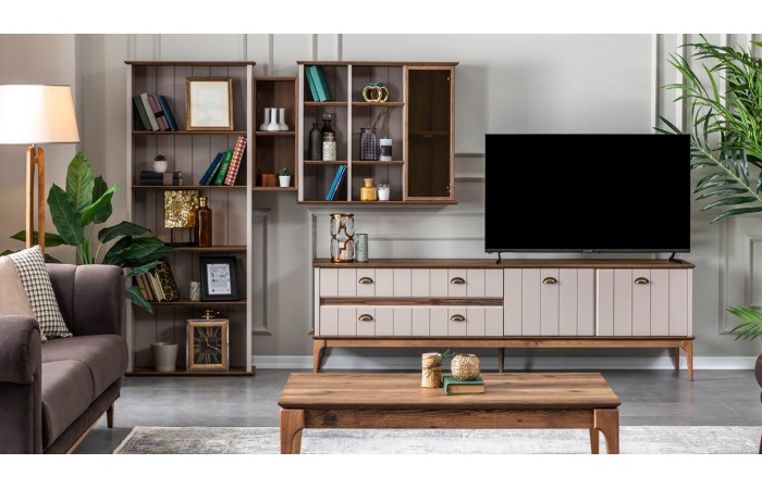 Gusto Ceviz Ahşap Ayaklı Tv Ünitesi