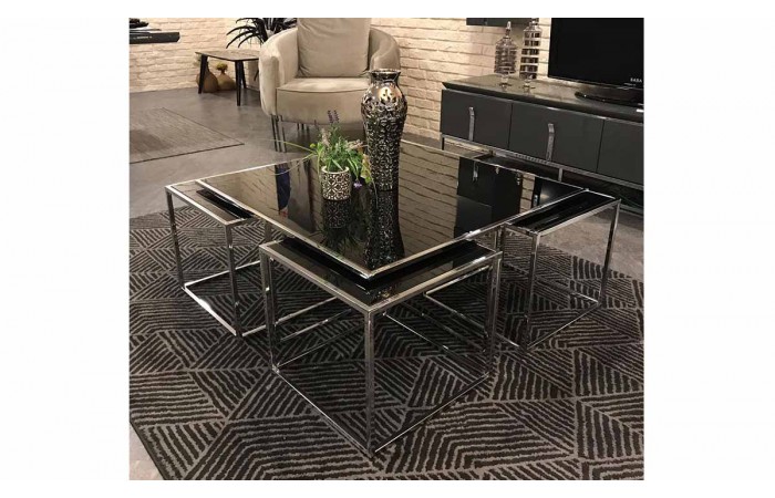 Kante Metal Ayaklı Krom 4+1 Sehpa