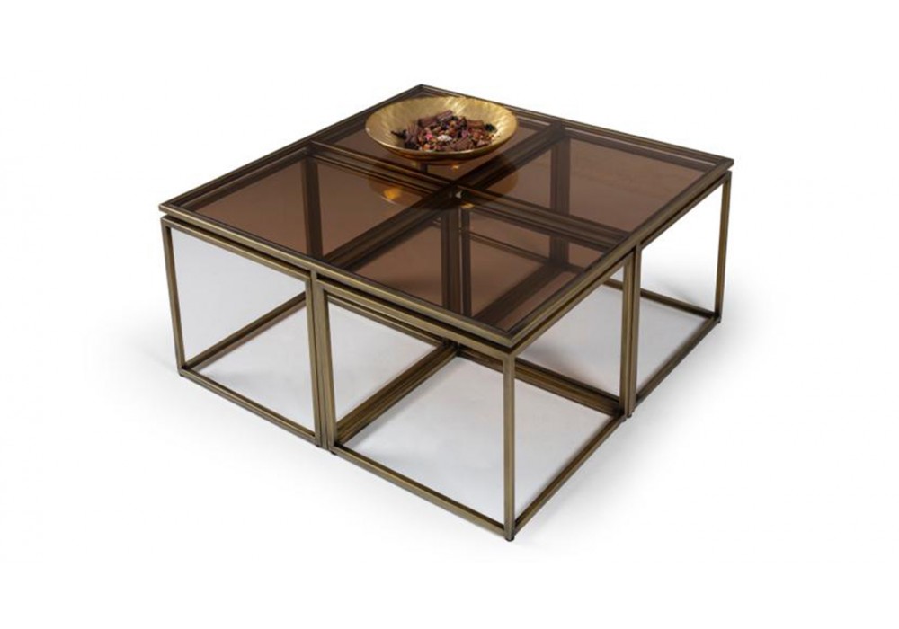 Kante Gold Metal Ayaklı 4+1 Sehpa