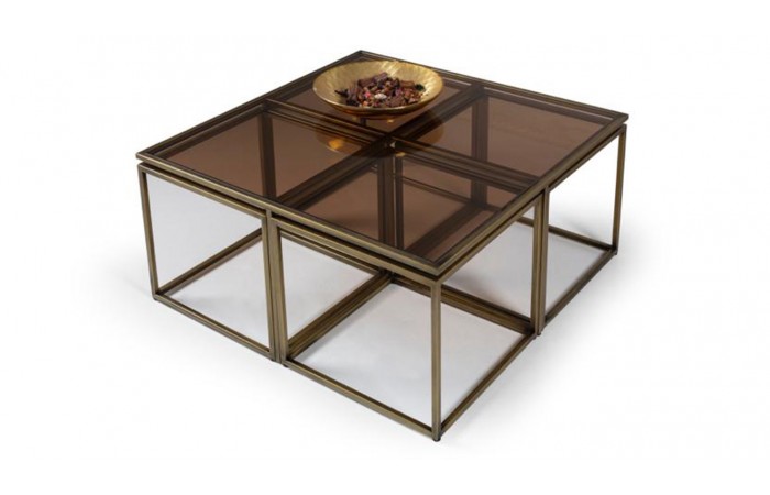 Kante Gold Metal Ayaklı 4+1 Sehpa
