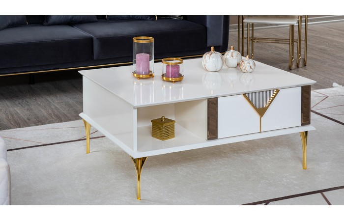 Kontes Gold Metal Ayaklı Orta Sehpa