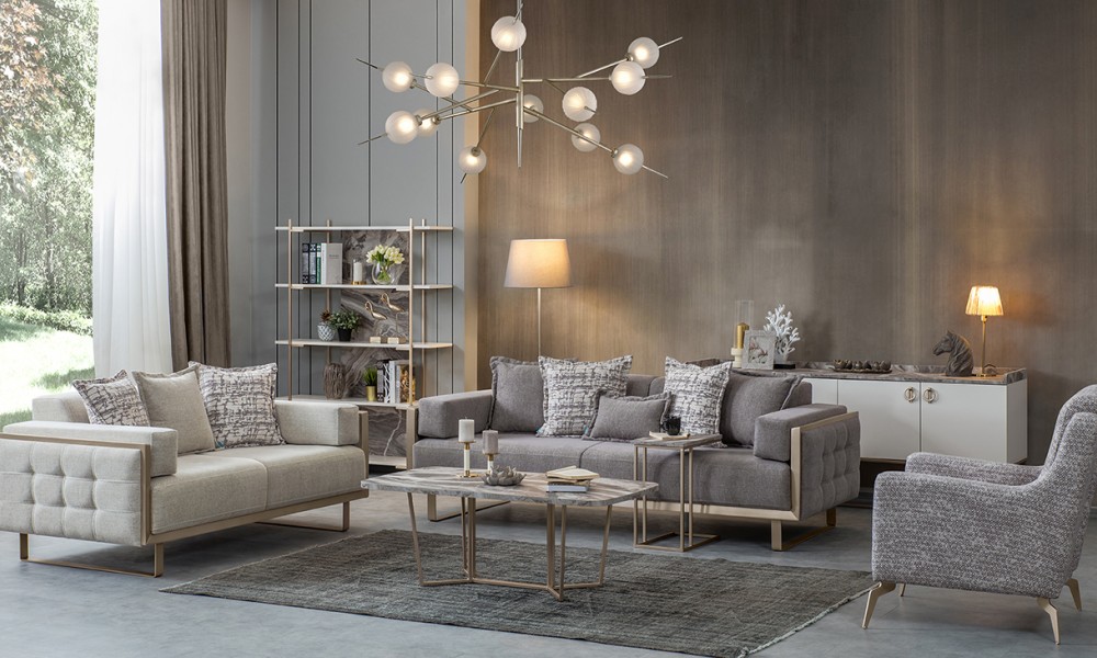 Loft Gold Metal Ayaklı Koltuk Takımı Loft Gold Metal Ayaklı Koltuk Takımı