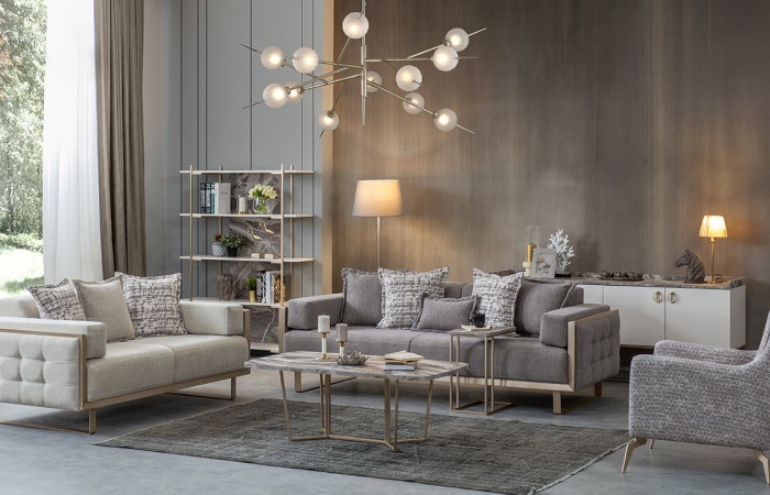 Loft Gold Metal Ayaklı Koltuk Takımı