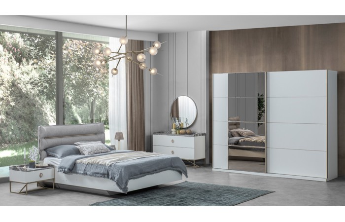Loft Sürgü Kapaklı Beyaz Yatak Odası Takımı