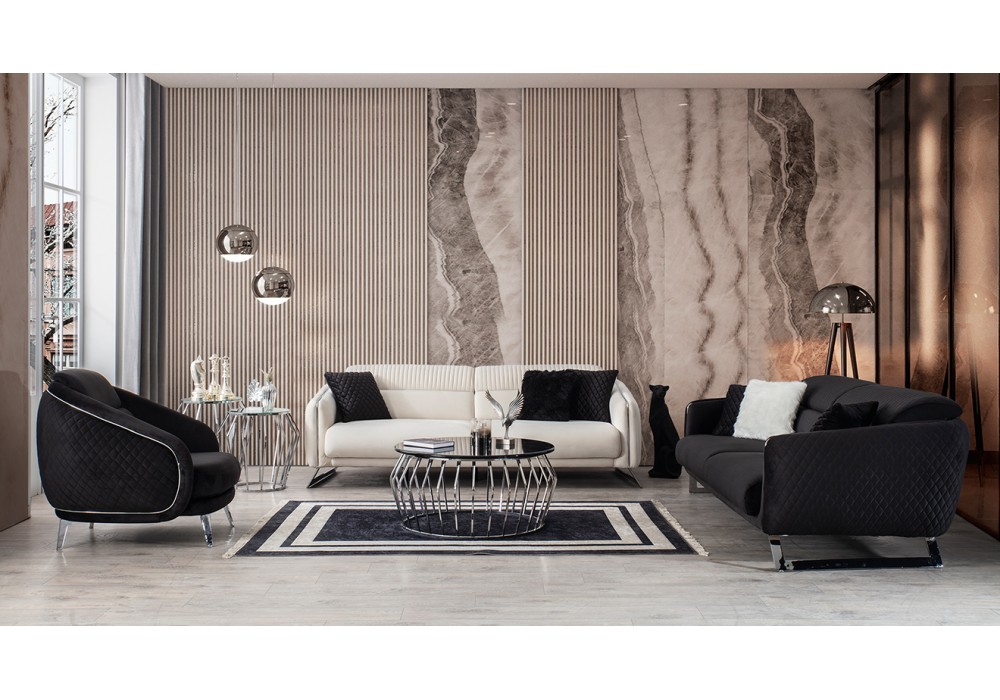 Kristal Metal Ayaklı Koltuk Takımı
