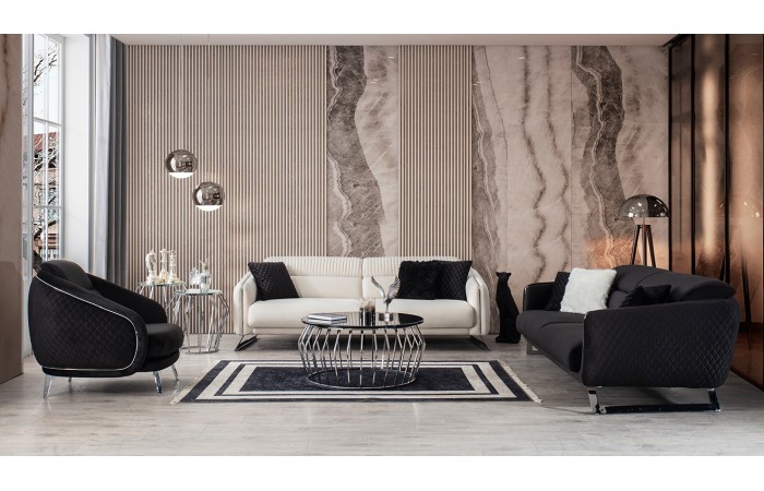 Kristal Metal Ayaklı Koltuk Takımı