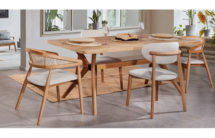 Loft Ceviz Modern Yemek Odası Takımı