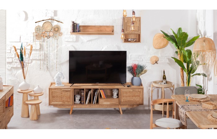 Loft Ahşap Ayaklı Modern Tv Ünitesi