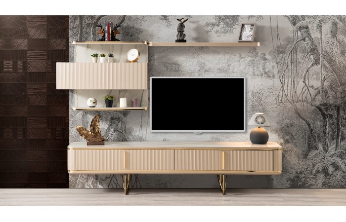New Paris Gold Metal Ayaklı Tv Ünitesi