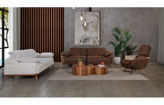 Loft Ahşap Ayaklı Yataklı Koltuk Takımı