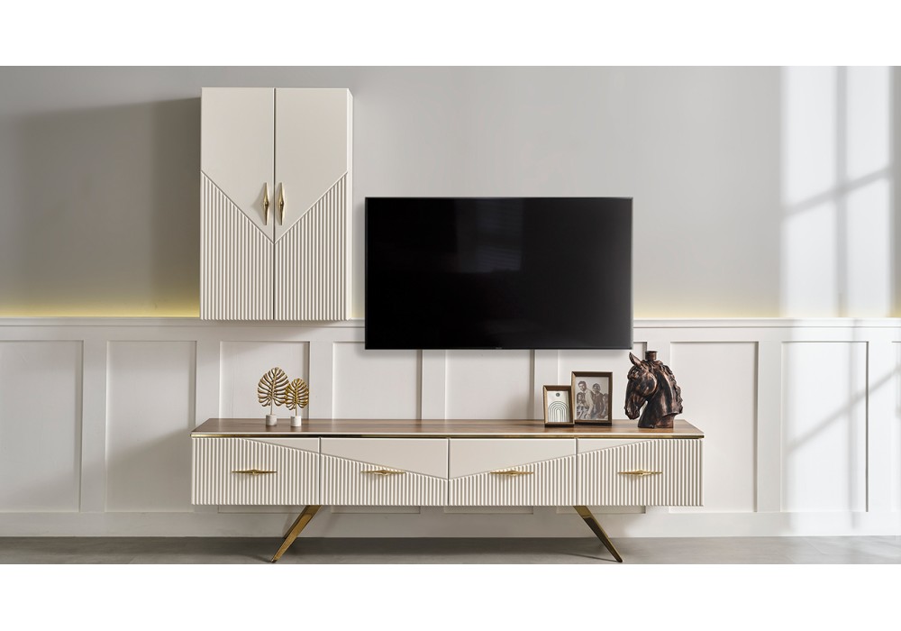 Lüxen Gold Metal Ayaklı TV Ünitesi