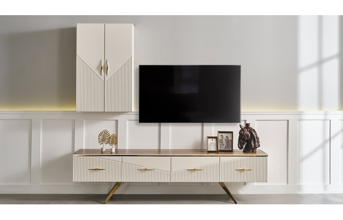 Lüxen Gold Metal Ayaklı TV Ünitesi