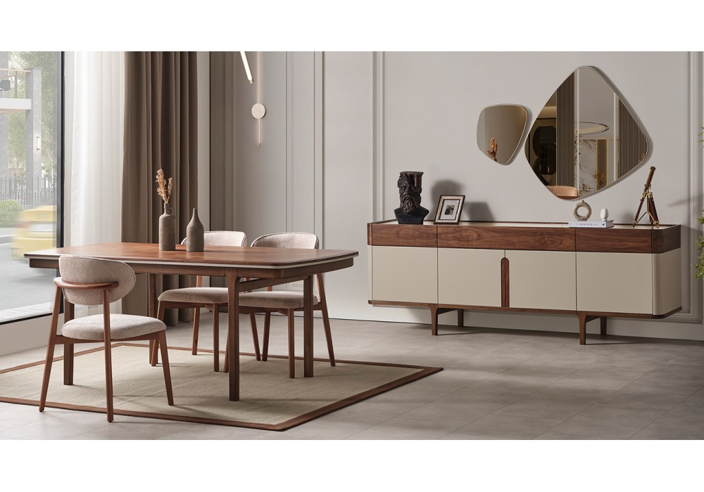 Mirabella Ahşap Ayaklı Modern Yemek Odası Takımı