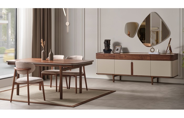 Mirabella Ahşap Ayaklı Modern Yemek Odası Takımı