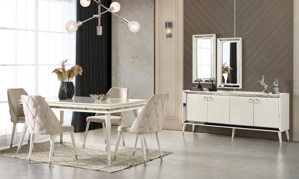 Lotus Ahşap Ayaklı Yemek Odası Takımı Yemek Odası