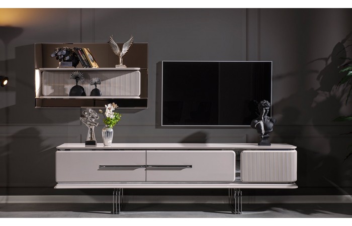 Bergama Kumtaşı Metal Ayaklı TV Ünitesi