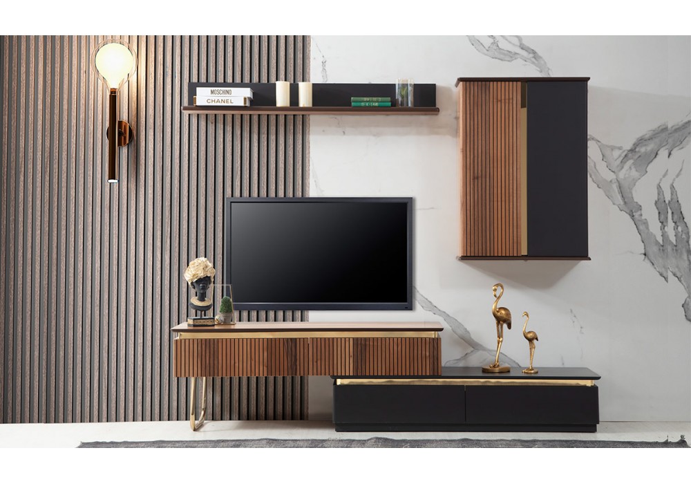New Gloria Gold Metal Ayaklı TV Ünitesi