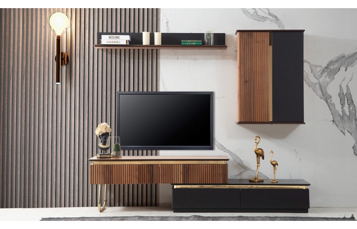 New Gloria Gold Metal Ayaklı TV Ünitesi
