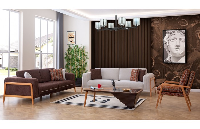Mia Modern Ahşap Ayaklı Koltuk Takımı 2
