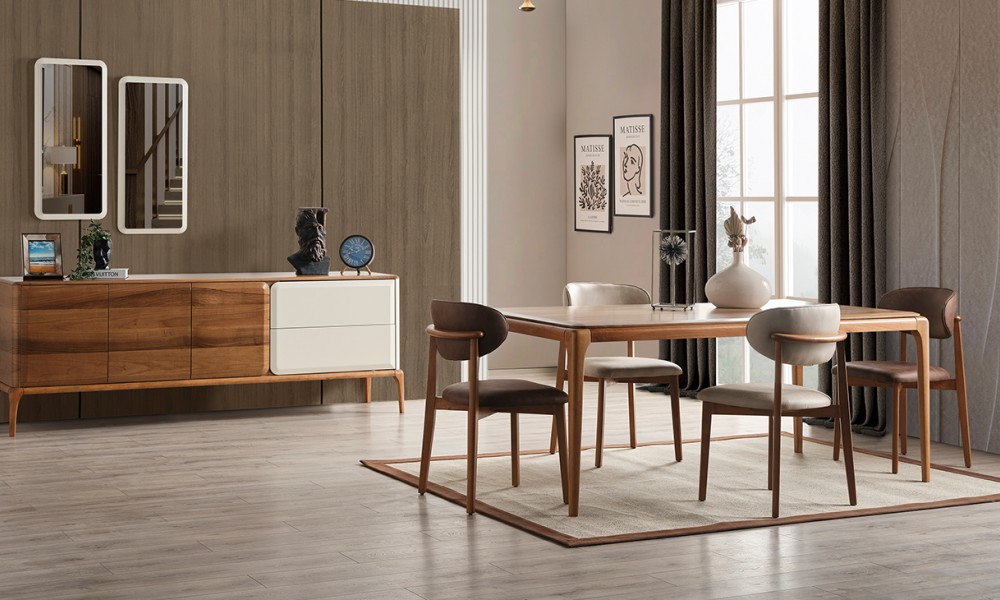 Trend Ahşap Ayaklı Modern Yemek Odası Takımı Trend Ahşap Ayaklı Modern Yemek Odası Takımı