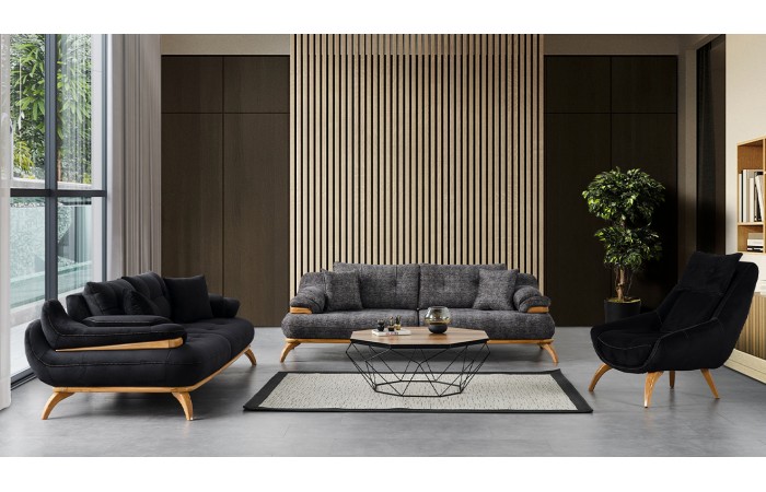 Rio Ahşap Ayaklı Modern Koltuk Takımı