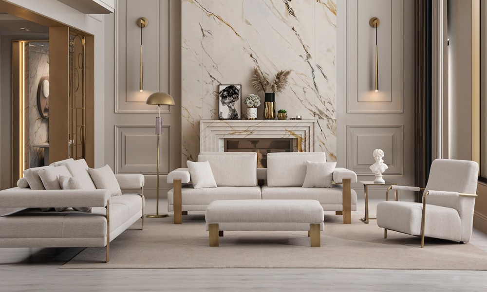 Deep Living Antik Metal Ayaklı Koltuk Takımı