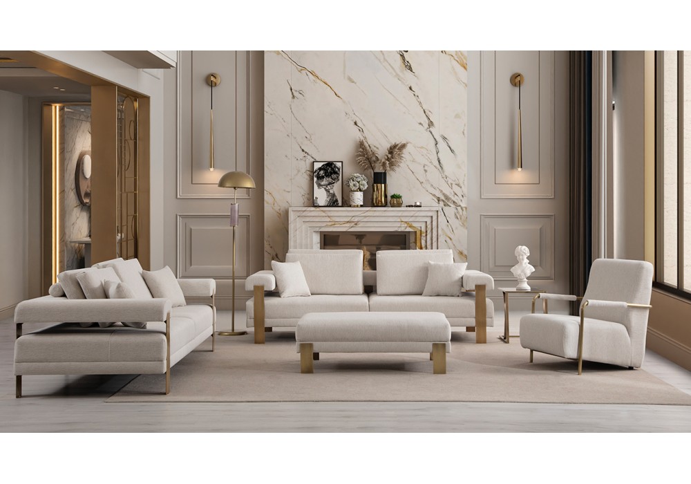 Deep Living Antik Metal Ayaklı Koltuk Takımı