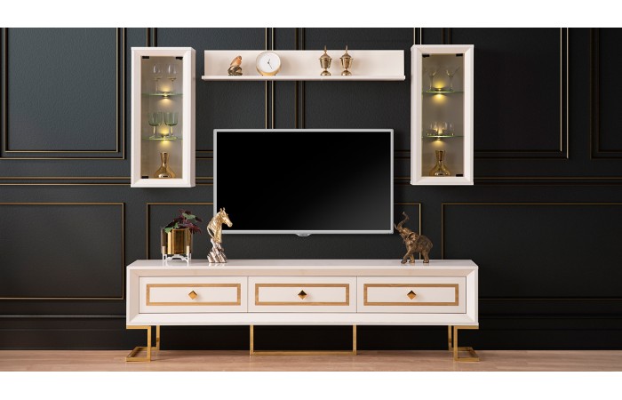 Berrak Metal Ayaklı Tv Ünitesi (Gold)