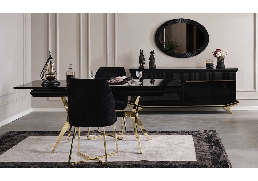 Masarati Gold Metal Ayaklı Yemek Odası Takımı