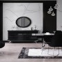 Masarati Gümüş Metal Ayaklı Yemek Odası Takımı
