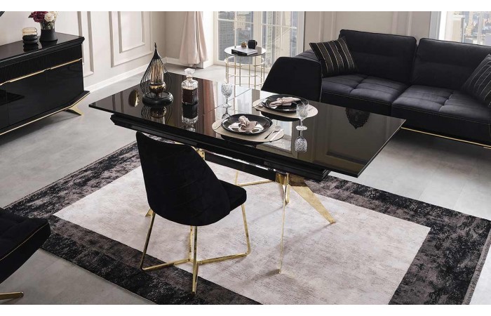 Masarati Gold Metal Ayaklı Yemek Masası