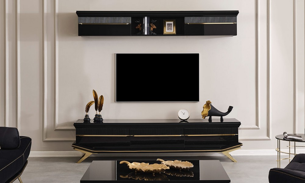 Masarati Gold Metal Ayaklı Tv Ünitesi