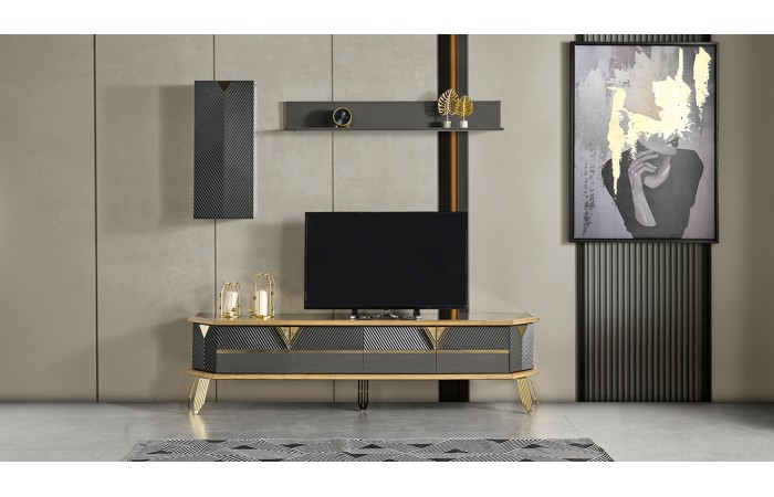 Marsilya Gold Metal Ayaklı Tv Ünitesi