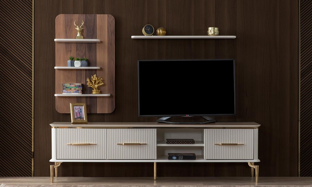 Royal Gold Metal Ayaklı TV Ünitesi