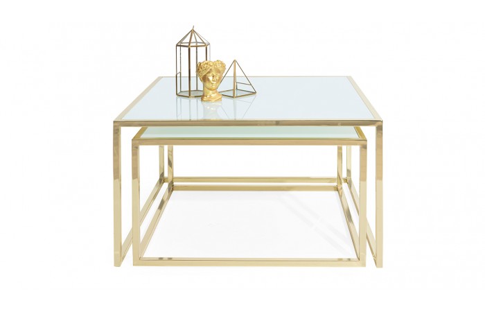 Prada Gold Metal Ayaklı Orta Sehpa