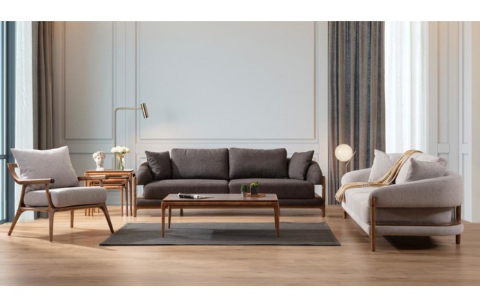 Acara Ahşap Ayaklı Modern Koltuk Takımı 2