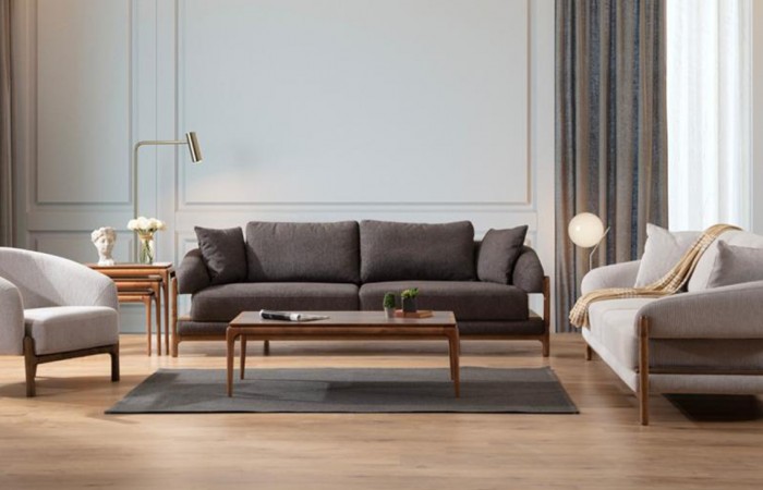 Acara Ahşap Ayaklı Modern Koltuk Takımı