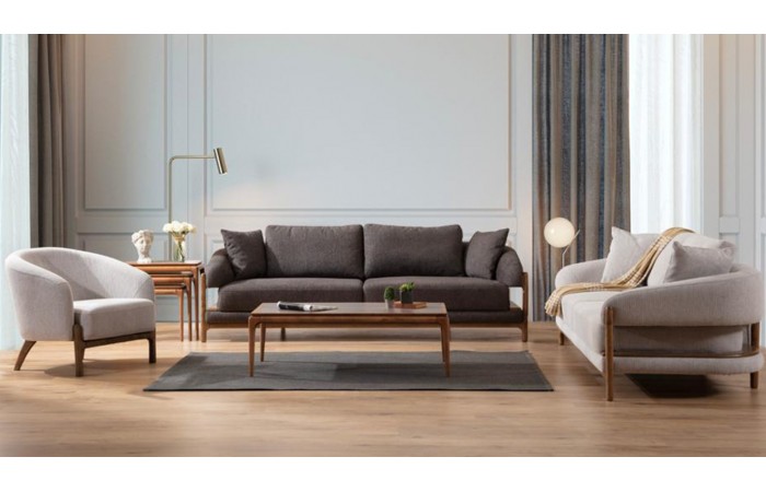 Acara Ahşap Ayaklı Modern Koltuk Takımı