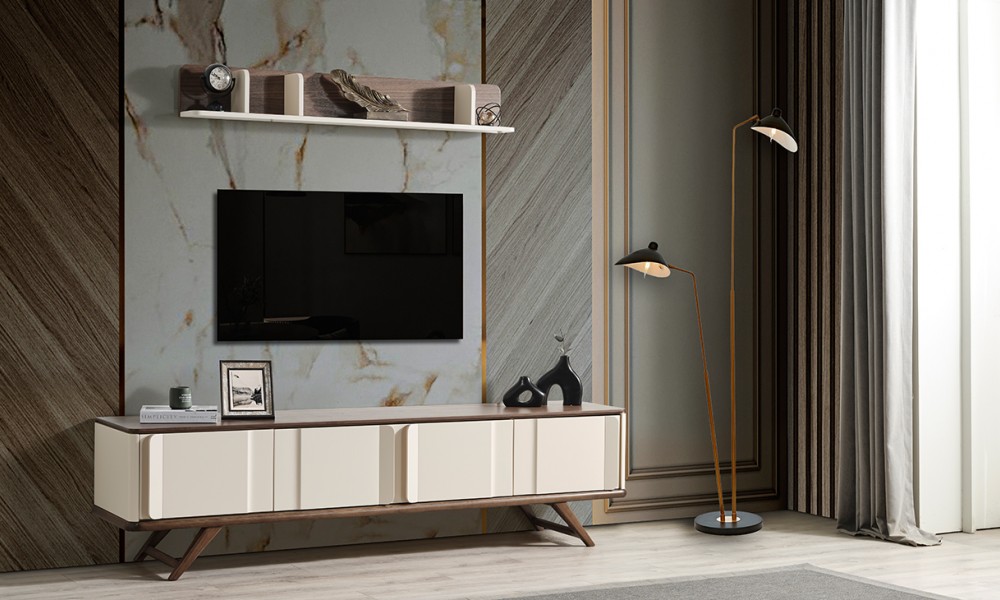 Oslo Ahşap Ayaklı Modern Tv Ünitesi Oslo Ahşap Ayaklı Modern Tv Ünitesi