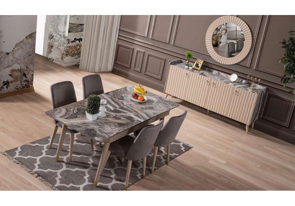 Almanya Gri Capicino Yemek Odası Takımı