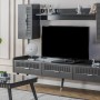 Tesla Antrasit Ahşap Ayaklı Tv Ünitesi Tesla Antrasit Ahşap Ayaklı Tv Ünitesi