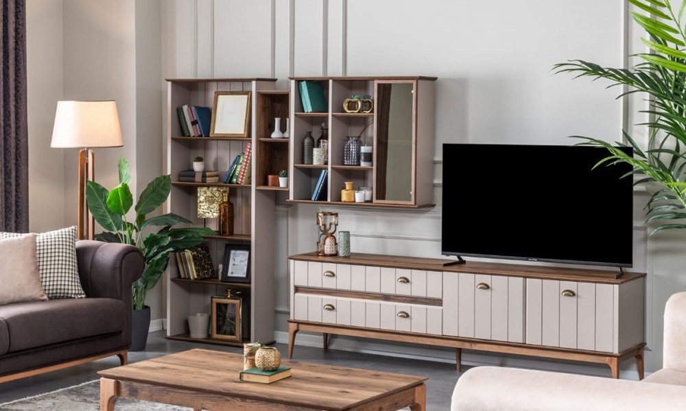 Gusto Ceviz Ahşap Ayaklı Tv Ünitesi Gusto Ceviz Ahşap Ayaklı Tv Ünitesi