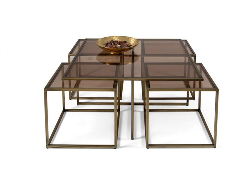 Kante Gold Metal Ayaklı 4+1 Sehpa